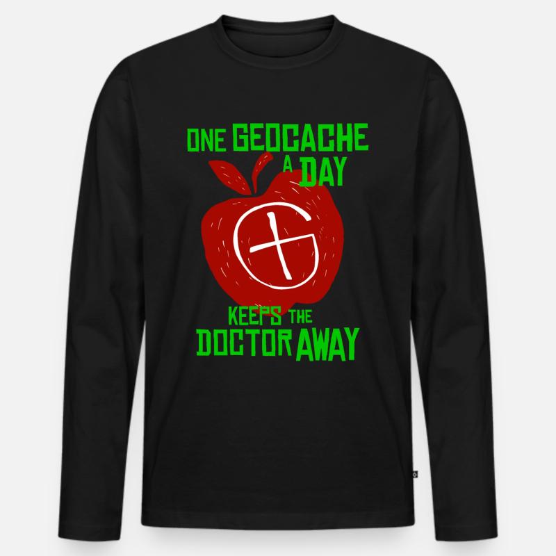 Geocaching Geschenke Caches Geocacher - Männer Premium Bio Langarmshirt - Schwarz