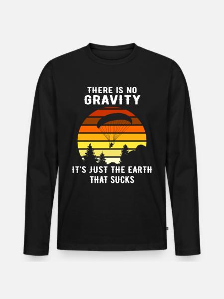 Paragliding Funny Paragliding Gift - Men's Premium Organic Long Sleeve Shirt - black