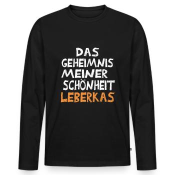 Leberkas - Männer Premium Bio Langarmshirt - Schwarz - Vorne - Nico (187cm)