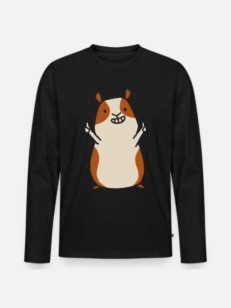 guinea pig - Men's Premium Organic Long Sleeve Shirt - black
