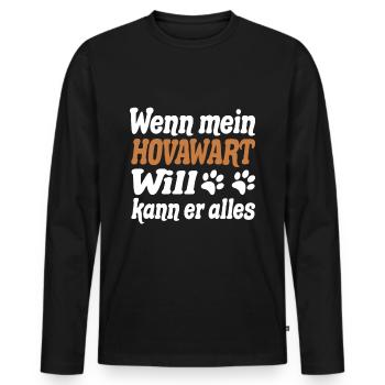 Hovawart - Männer Premium Bio Langarmshirt - Schwarz - Vorne - Nico (187cm)