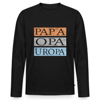 Uropa Retro - Männer Premium Bio Langarmshirt - Schwarz - Vorne - Nico (187cm)