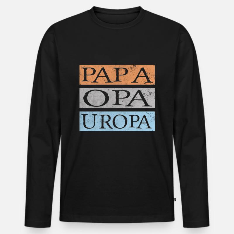 Uropa Retro - Männer Premium Bio Langarmshirt - Schwarz