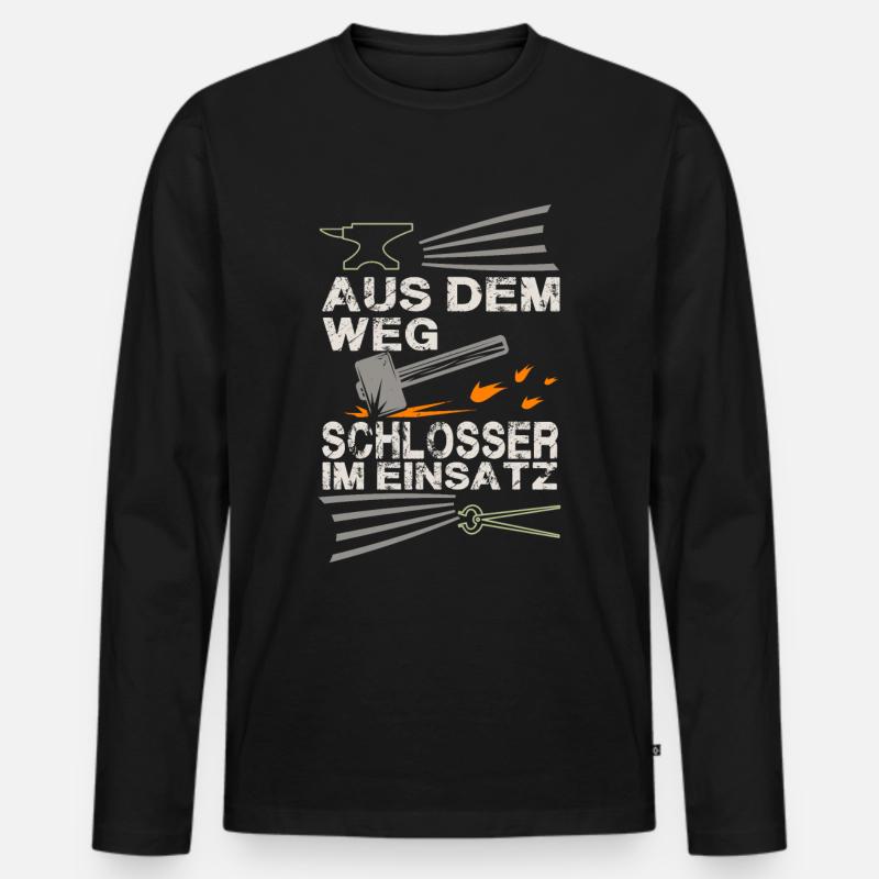 Schlosser - Männer Premium Bio Langarmshirt - Schwarz