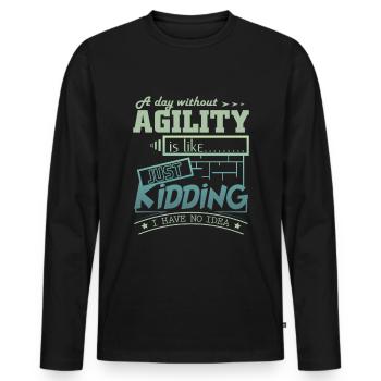 Agility - T-shirt manches longues Premium bio Homme - noir - Devant - Nico (187cm)