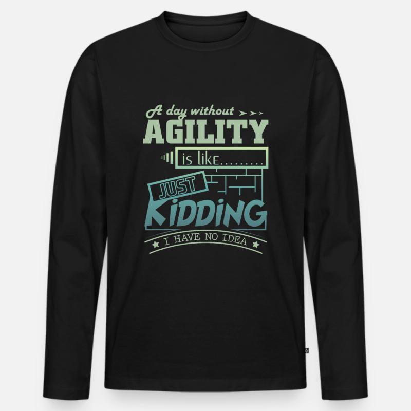 Agility - Männer Premium Bio Langarmshirt - Schwarz