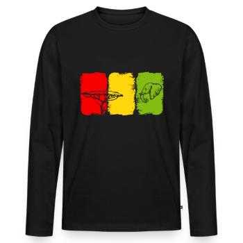 Drapeau de la Guinée - T-shirt manches longues Premium bio Homme - noir - Devant - Nico (187cm)