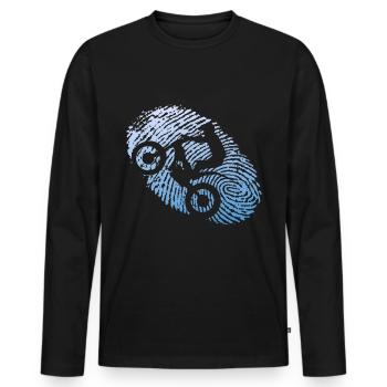 trial - Men's Premium Organic Long Sleeve Shirt - black - Front - Nico (187cm)