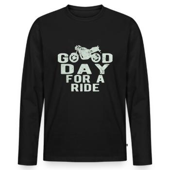 Naked Bike Good - Men's Premium Organic Long Sleeve Shirt - black - Front - Nico (187cm)