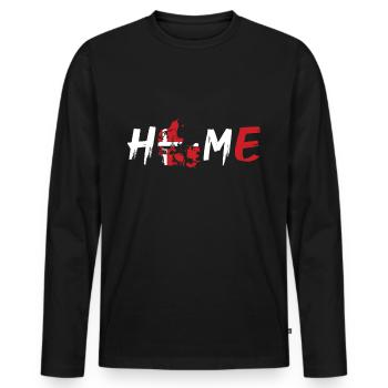 Danemark Home - T-shirt manches longues Premium bio Homme - noir - Devant - Nico (187cm)