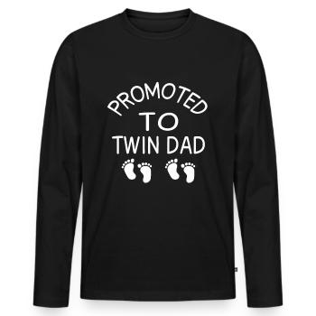 Twin Dad - Männer Premium Bio Langarmshirt - Schwarz - Vorne - Nico (187cm)