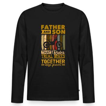Dad Son Trial - Men's Premium Organic Long Sleeve Shirt - black - Front - Nico (187cm)