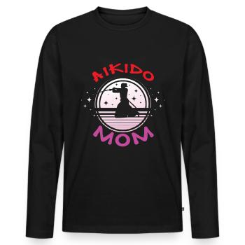 Aikido Mama - Men's Premium Organic Long Sleeve Shirt - black - Front - Nico (187cm)