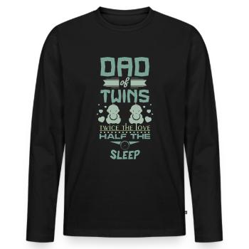Papa von Zwillingen - Männer Premium Bio Langarmshirt - Schwarz - Vorne - Nico (187cm)