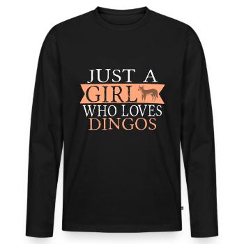 Girl Dingo, Dingo - Männer Premium Bio Langarmshirt - Schwarz - Vorne - Nico (187cm)