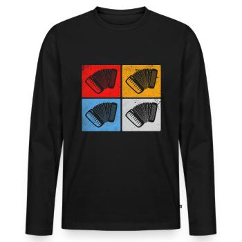 Akkordeon Retro - Männer Premium Bio Langarmshirt - Schwarz - Vorne - Nico (187cm)