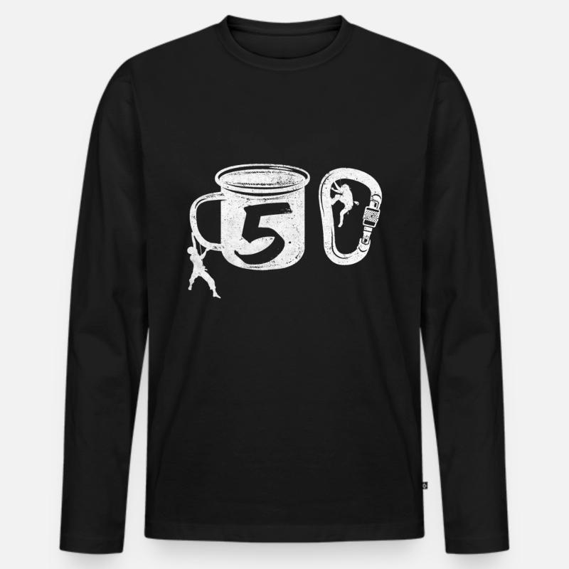 Klettern 50 - Männer Premium Bio Langarmshirt - Schwarz