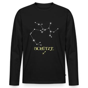 Schütze Sternzeichen - Männer Premium Bio Langarmshirt - Schwarz - Vorne - Nico (187cm)