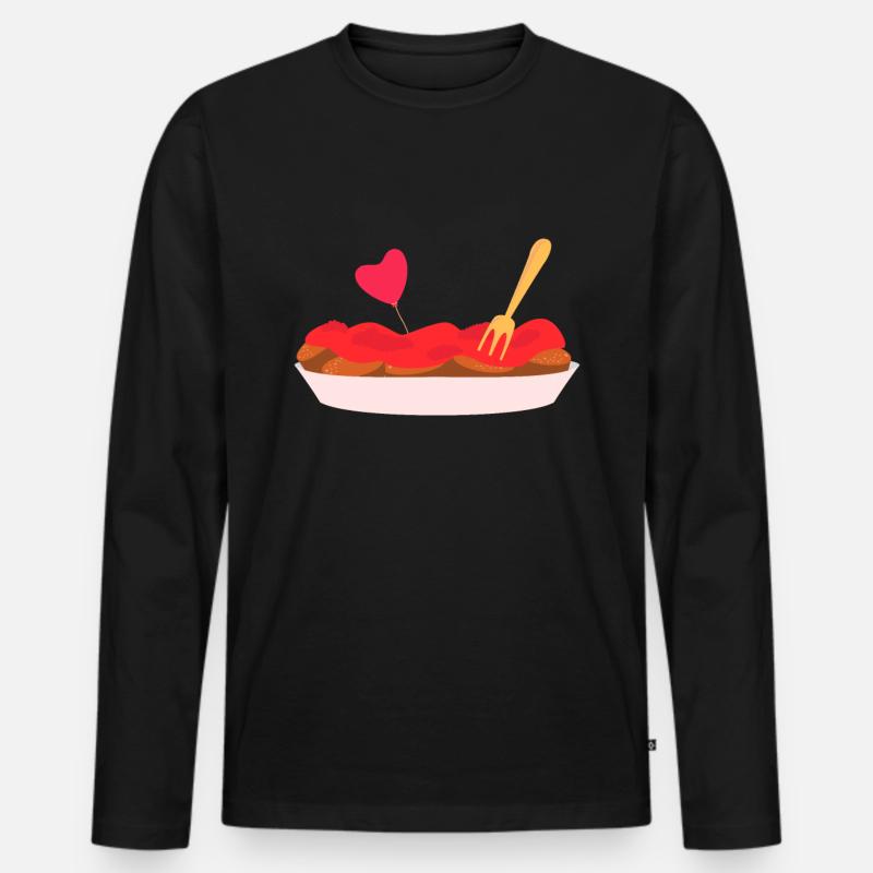 Currywurst - Männer Premium Bio Langarmshirt - Schwarz