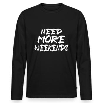 More Weekends - Men's Premium Organic Long Sleeve Shirt - black - Front - Nico (187cm)