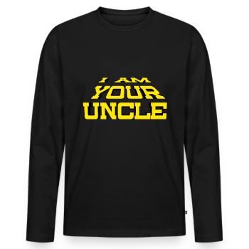 Im your uncle - Männer Premium Bio Langarmshirt - Schwarz - Vorne - Nico (187cm)