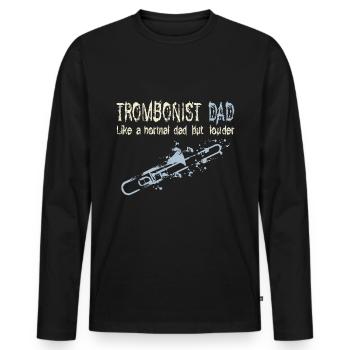 Trombone Dad - Men's Premium Organic Long Sleeve Shirt - black - Front - Nico (187cm)