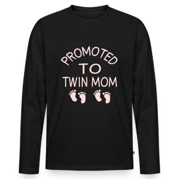 Twin Mom - Männer Premium Bio Langarmshirt - Schwarz - Vorne - Nico (187cm)