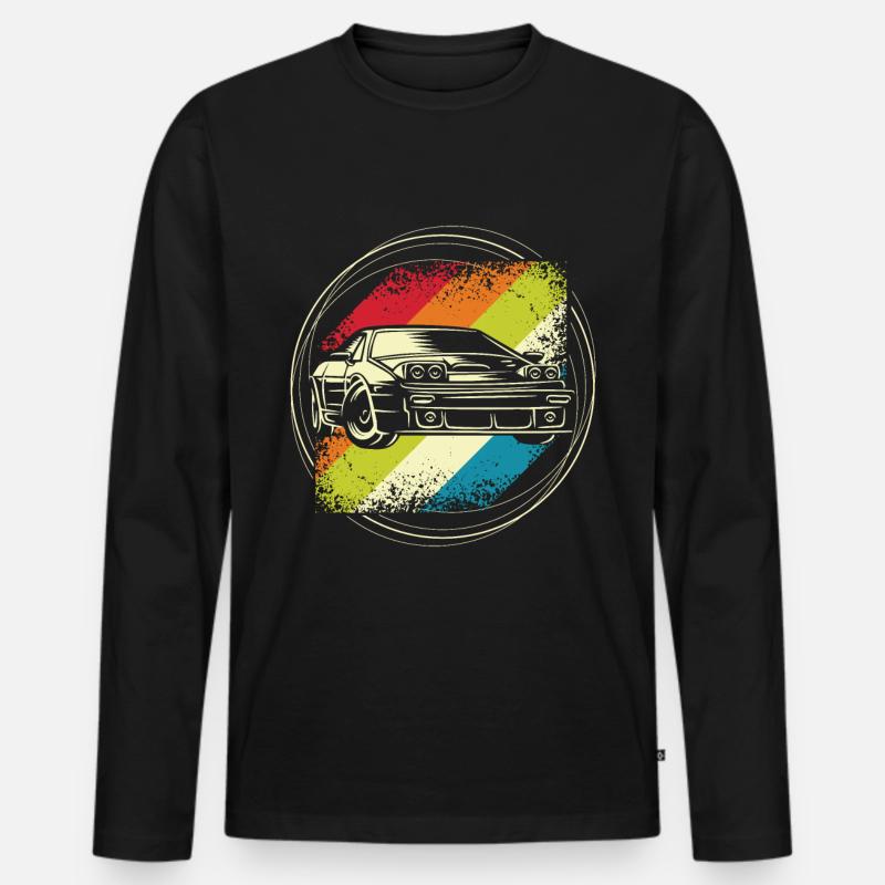 Auto da rally retrò - Maglia a manica lunga ecologica premium da uomo - nero