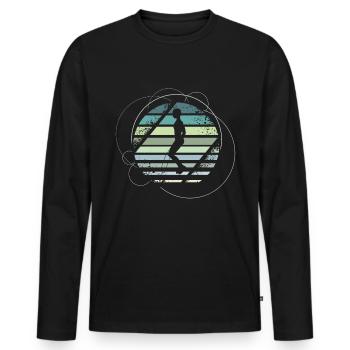 Seilspringen Retro - Männer Premium Bio Langarmshirt - Schwarz - Vorne - Nico (187cm)