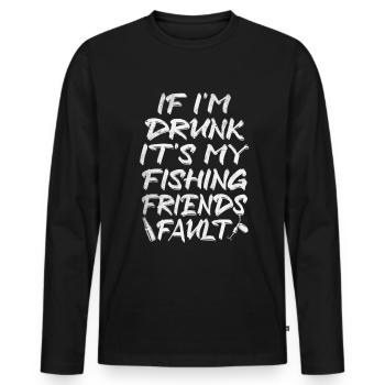 Fishing Friends - Männer Premium Bio Langarmshirt - Schwarz - Vorne - Nico (187cm)