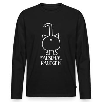 Pauschal dagegen - Männer Premium Bio Langarmshirt - Schwarz - Vorne - Nico (187cm)
