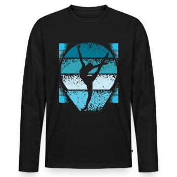 Gymnastique rétro - T-shirt manches longues Premium bio Homme - noir - Devant - Nico (187cm)