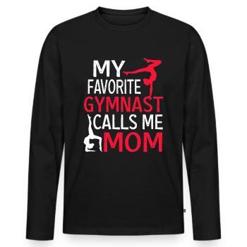 gymnastics mom - Men's Premium Organic Long Sleeve Shirt - black - Front - Nico (187cm)