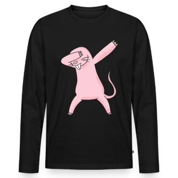 Dabbing nue moue rat Naked Mole cadeau - T-shirt manches longues Premium bio Homme - noir - Devant - Nico (187cm)