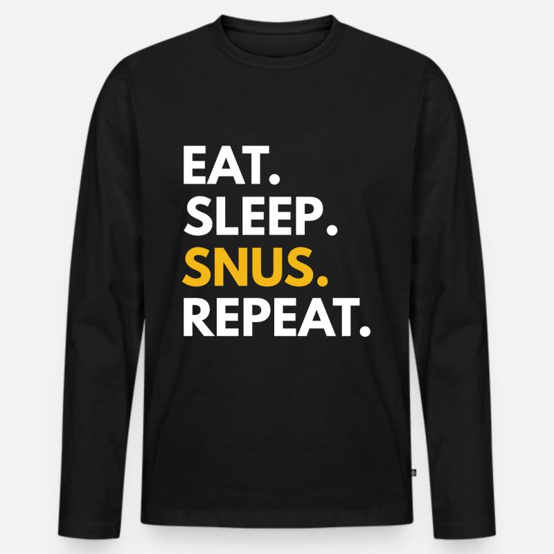 Snus Tabak Nikotin Schweden - Männer Premium Bio Langarmshirt - Schwarz