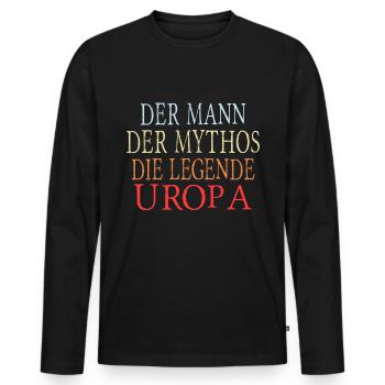 Uropa legende - Männer Premium Bio Langarmshirt - Schwarz - Vorne - Nico (187cm)