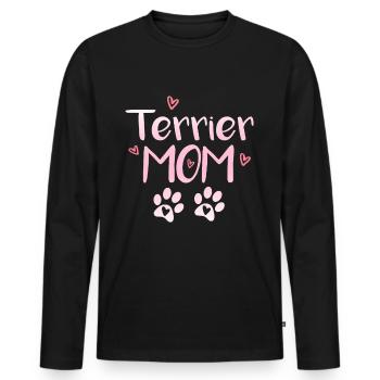 Terrier Mom - Men's Premium Organic Long Sleeve Shirt - black - Front - Nico (187cm)