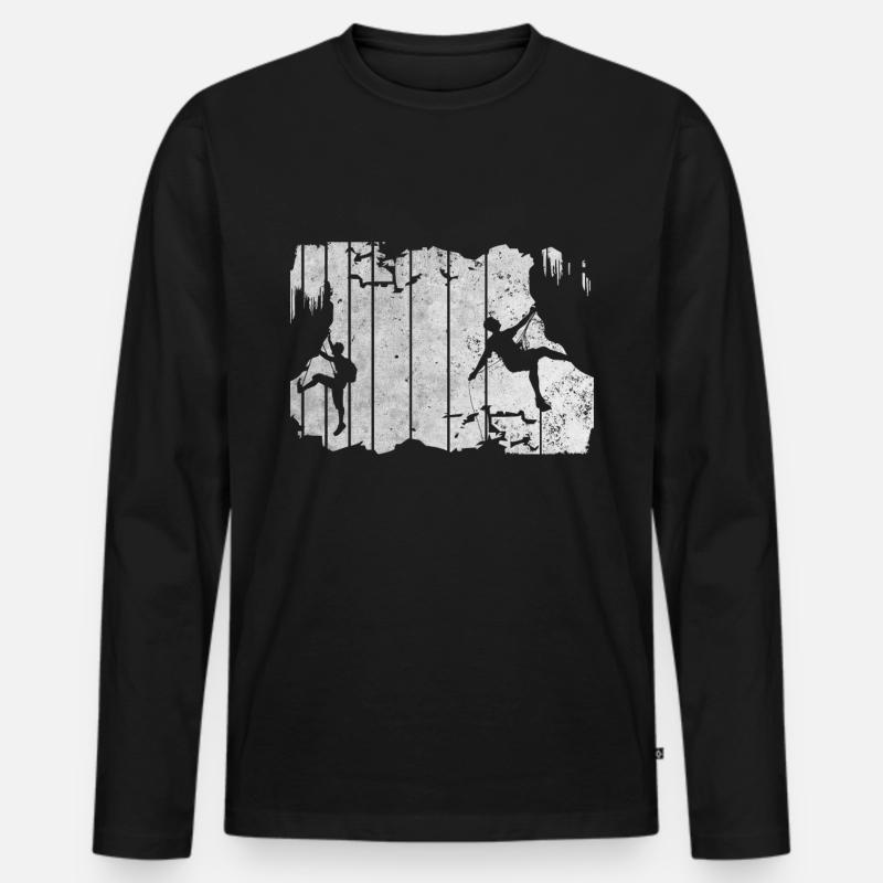 Klettern Freunde - Männer Premium Bio Langarmshirt - Schwarz