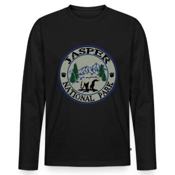 Jasper National Park - Männer Premium Bio Langarmshirt - Schwarz - Vorne - Nico (187cm)
