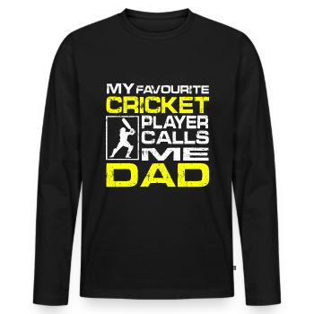 Cricket papa - T-shirt manches longues Premium bio Homme - noir - Devant - Nico (187cm)
