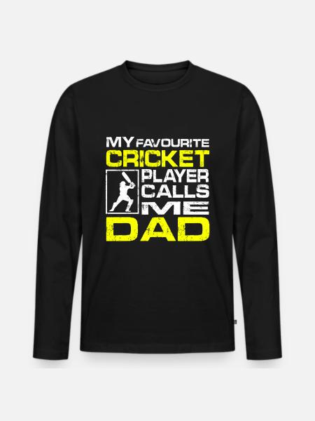Cricket dad - Men's Premium Organic Long Sleeve Shirt - black