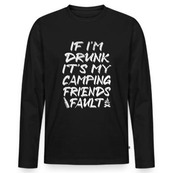 Camping Freunden - Männer Premium Bio Langarmshirt - Schwarz - Vorne - Nico (187cm)