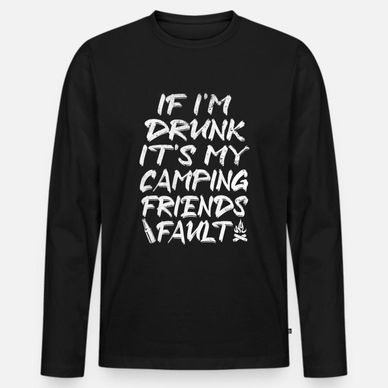 Camping Freunden - Männer Premium Bio Langarmshirt - Schwarz
