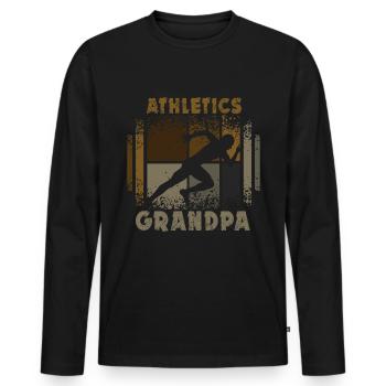 Athletics Grandpa - T-shirt manches longues Premium bio Homme - noir - Devant - Nico (187cm)