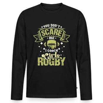Rugby coach - T-shirt manches longues Premium bio Homme - noir - Devant - Nico (187cm)