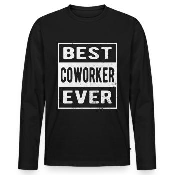 best coworker - T-shirt manches longues Premium bio Homme - noir - Devant - Nico (187cm)