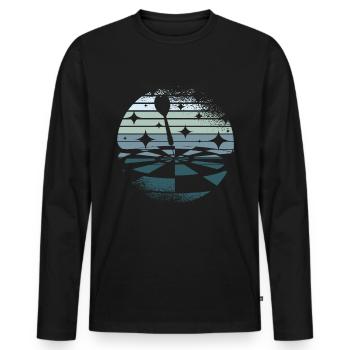 Darts retro - Men's Premium Organic Long Sleeve Shirt - black - Front - Nico (187cm)
