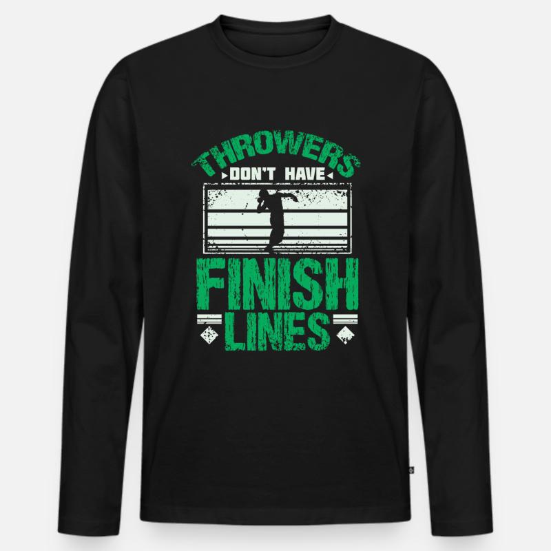 Kugelstoßen finish line - Männer Premium Bio Langarmshirt - Schwarz