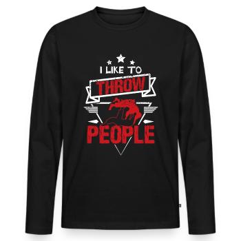 Judo throw people - T-shirt manches longues Premium bio Homme - noir - Devant - Nico (187cm)