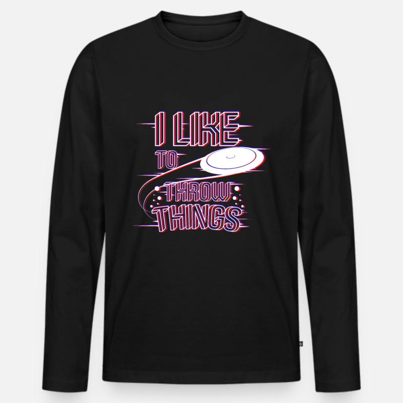 Frisbee throw things - Männer Premium Bio Langarmshirt - Schwarz
